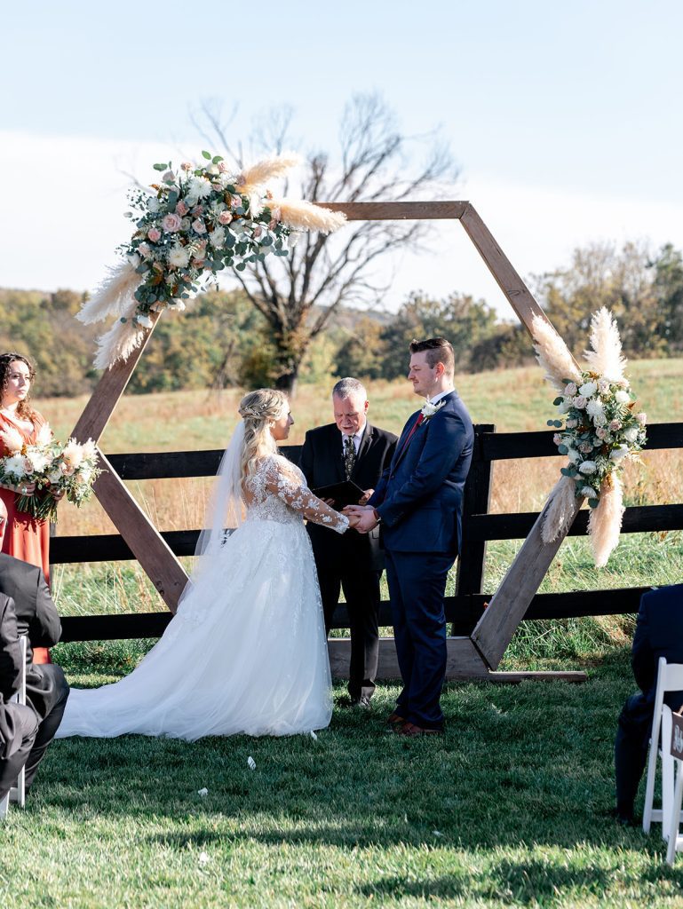 Field Overlook Ceremony Site at Barn Wedding Venue
